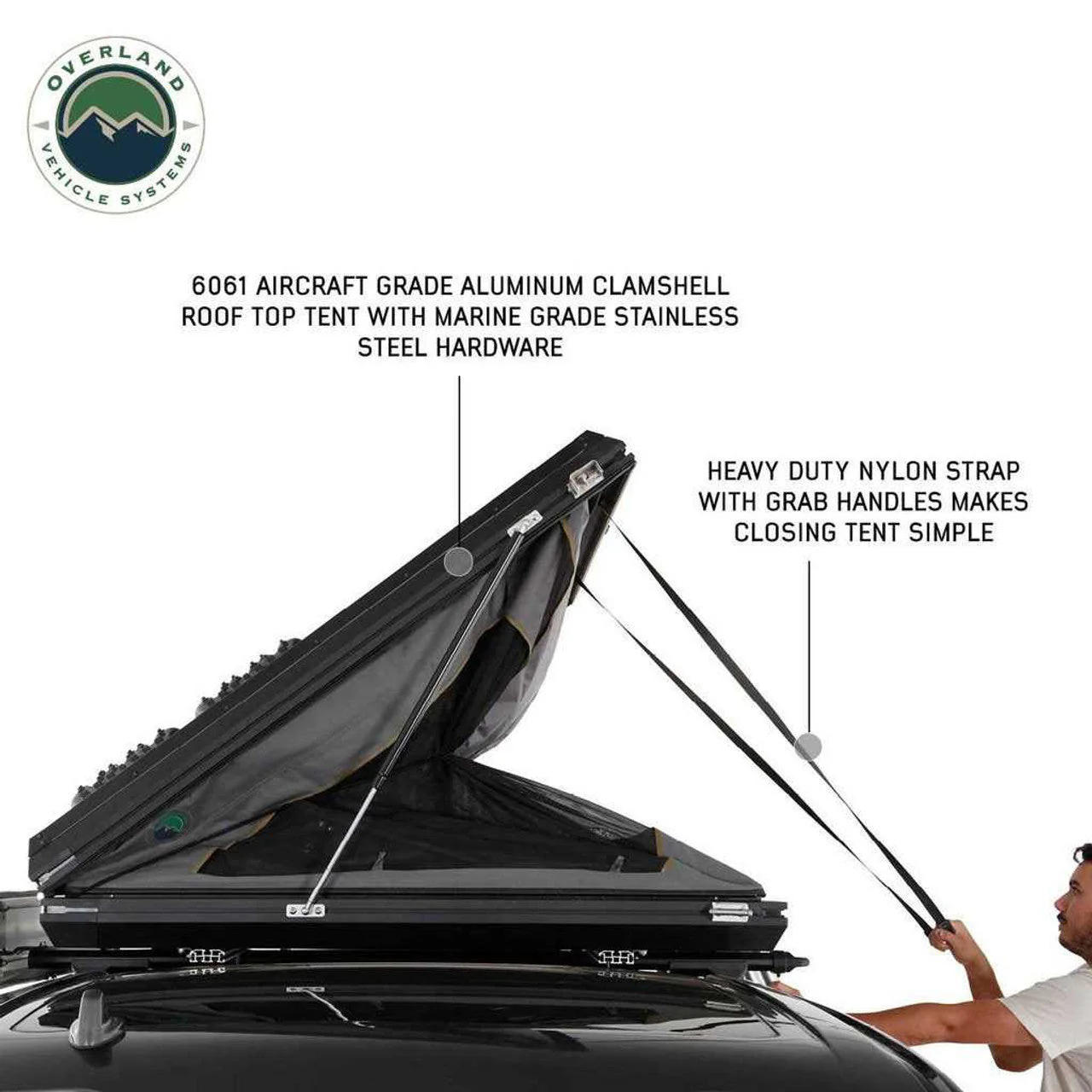 Overland Vehicle Systems Sidewinder Aluminum Side Opening Roof Top Tent - Image 3