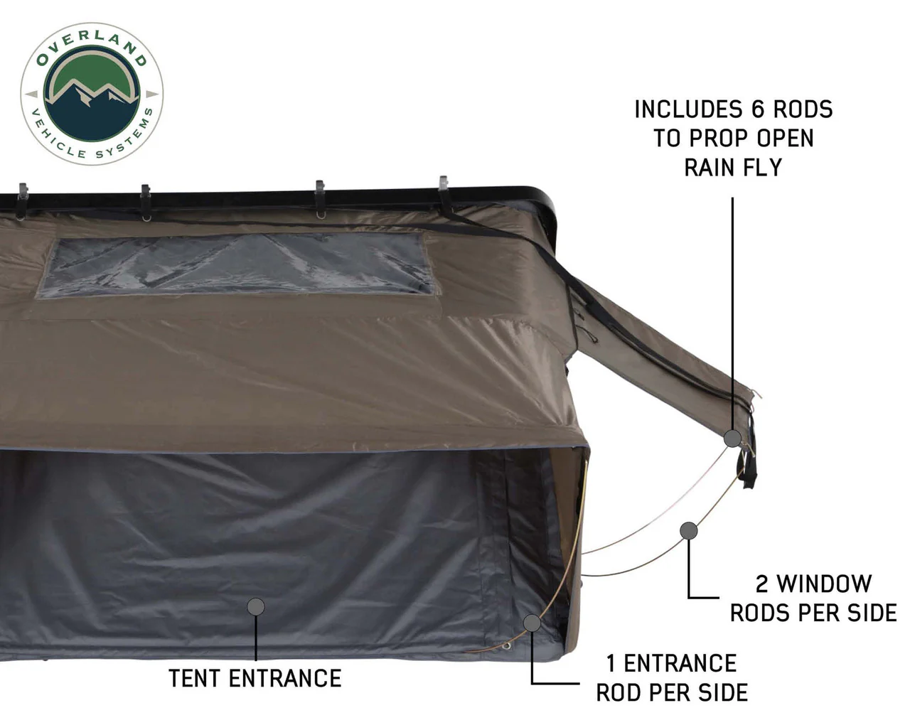 Overland Vehicle Systems Bushveld Hard Shell Roof Top Tent - Image 7