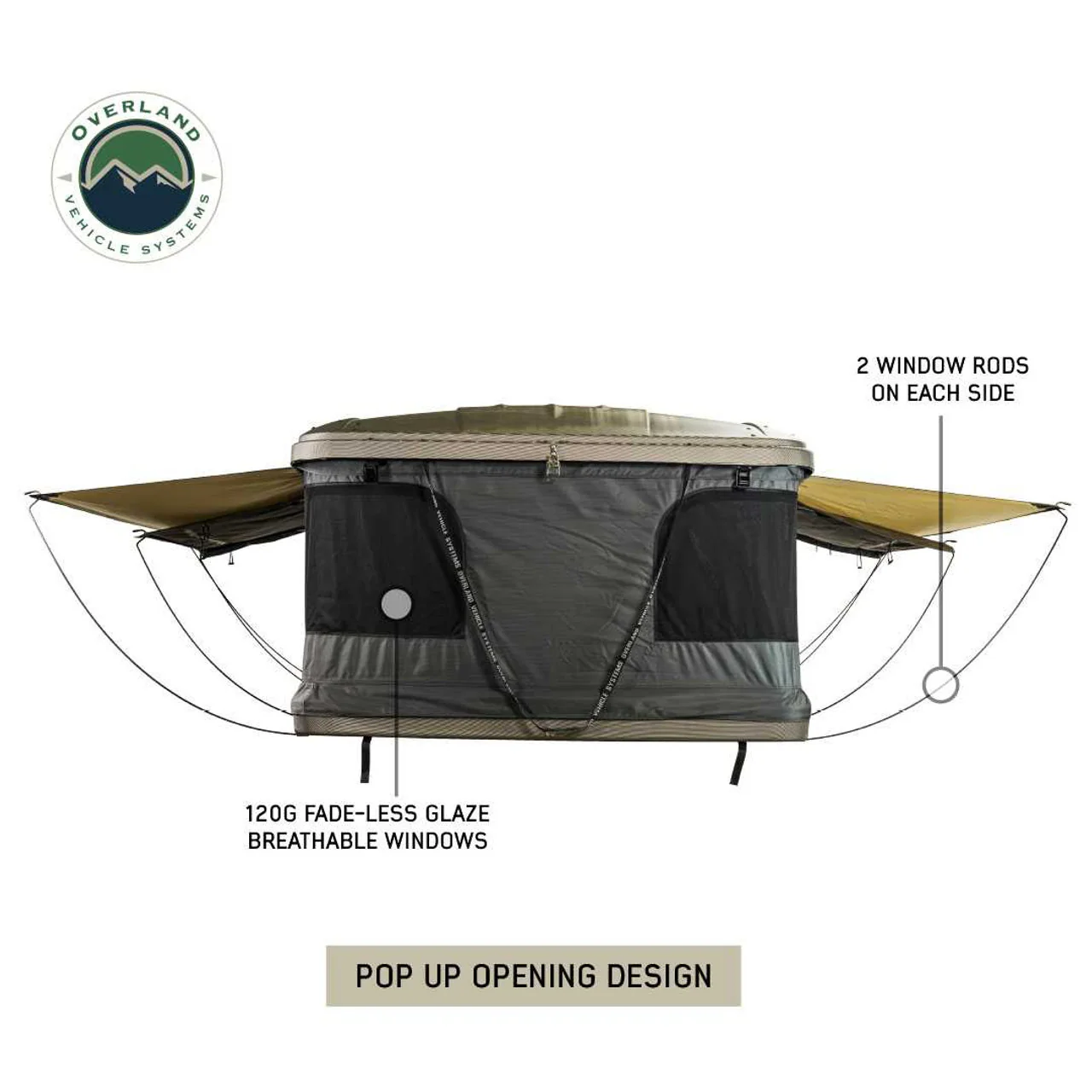 Overland Vehicle Systems HD Bundu Hard Shell Pop Up Roof Top Tent - Image 3