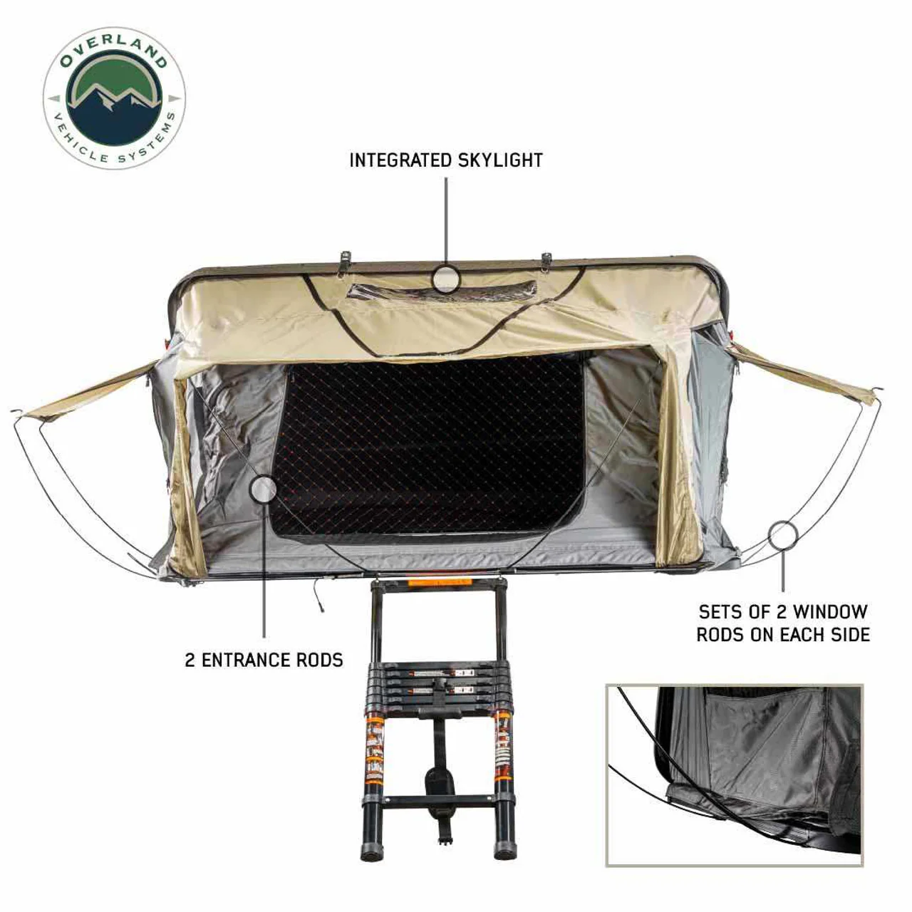 Overland Vehicle Systems HD Bundu Hard Shell Roof Top Tent - Image 7