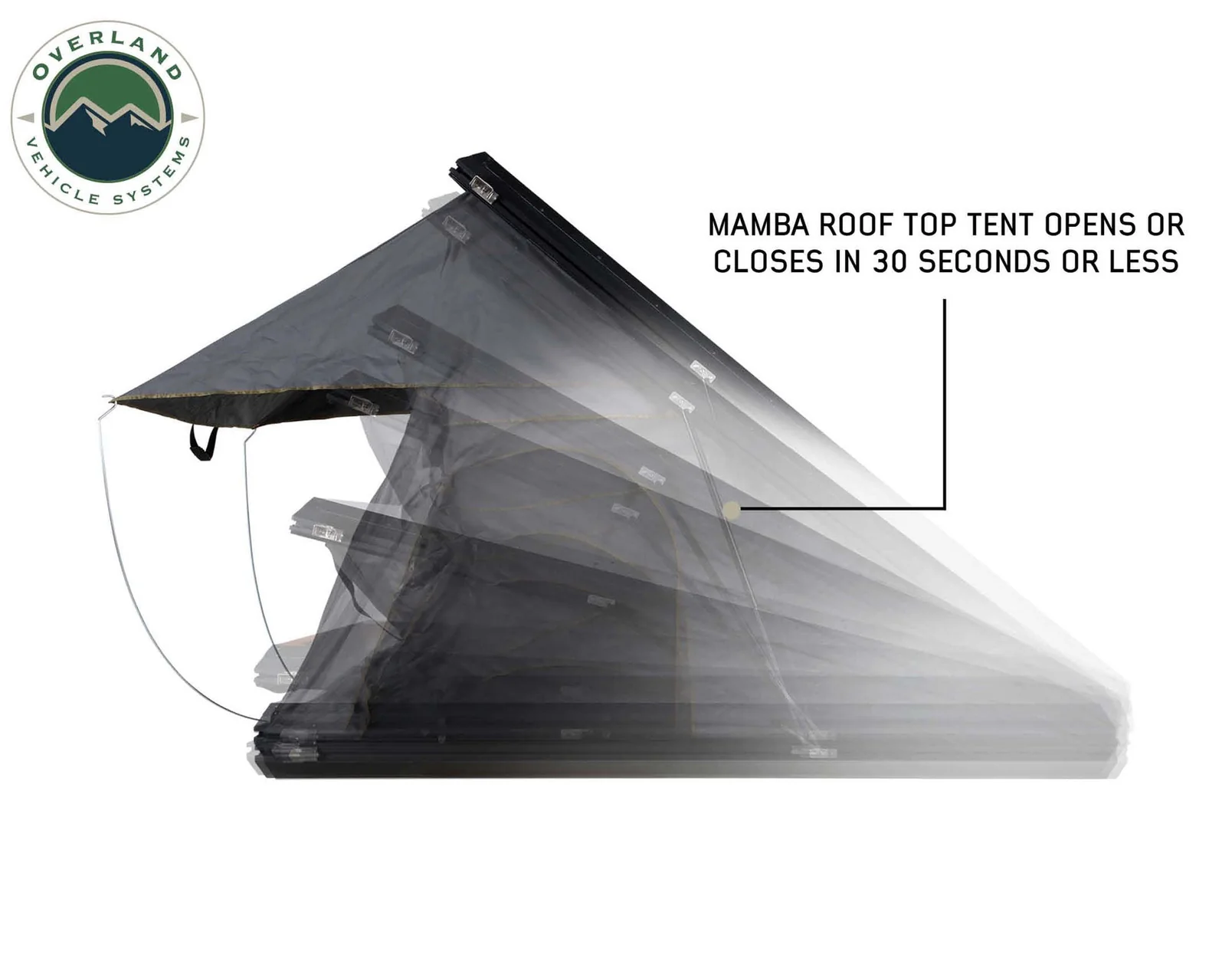 Overland Vehicle Systems Mamba 3 Clam Shell Roof Top Tent - Image 4