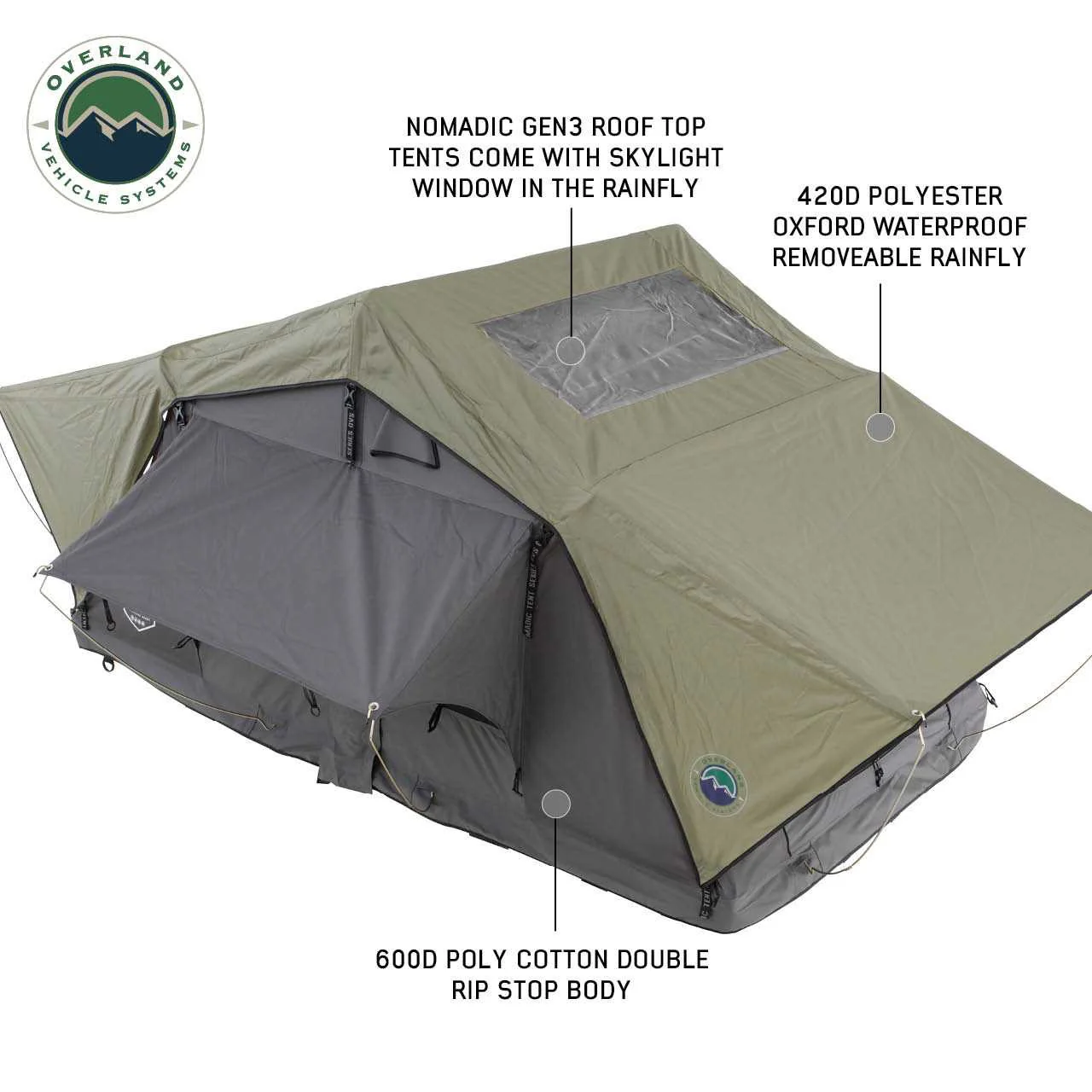 Overland Vehicle Systems Nomadic 2 Standard Roof Top Tent - Image 3