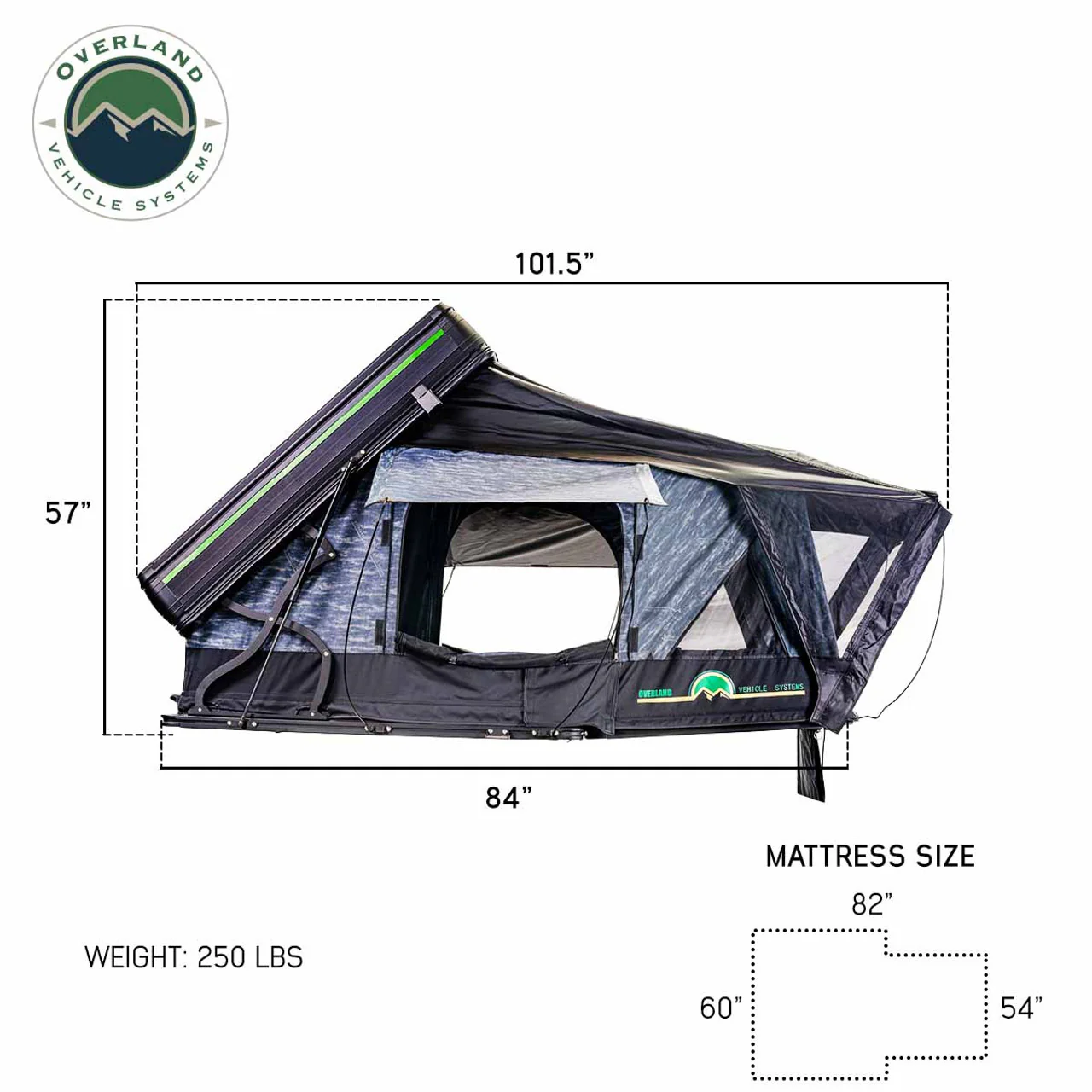 Overland Vehicle Systems XD Everest Cantilever Aluminum Roof Top Tent - Image 14