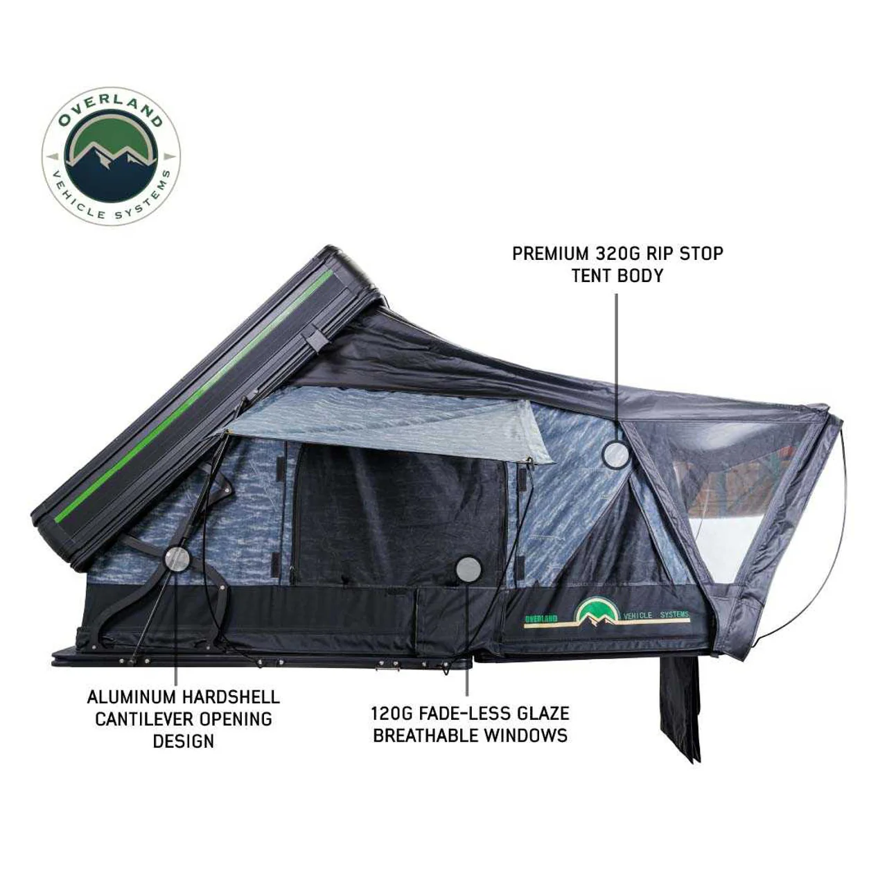 Overland Vehicle Systems XD Everest Cantilever Aluminum Roof Top Tent - Image 4