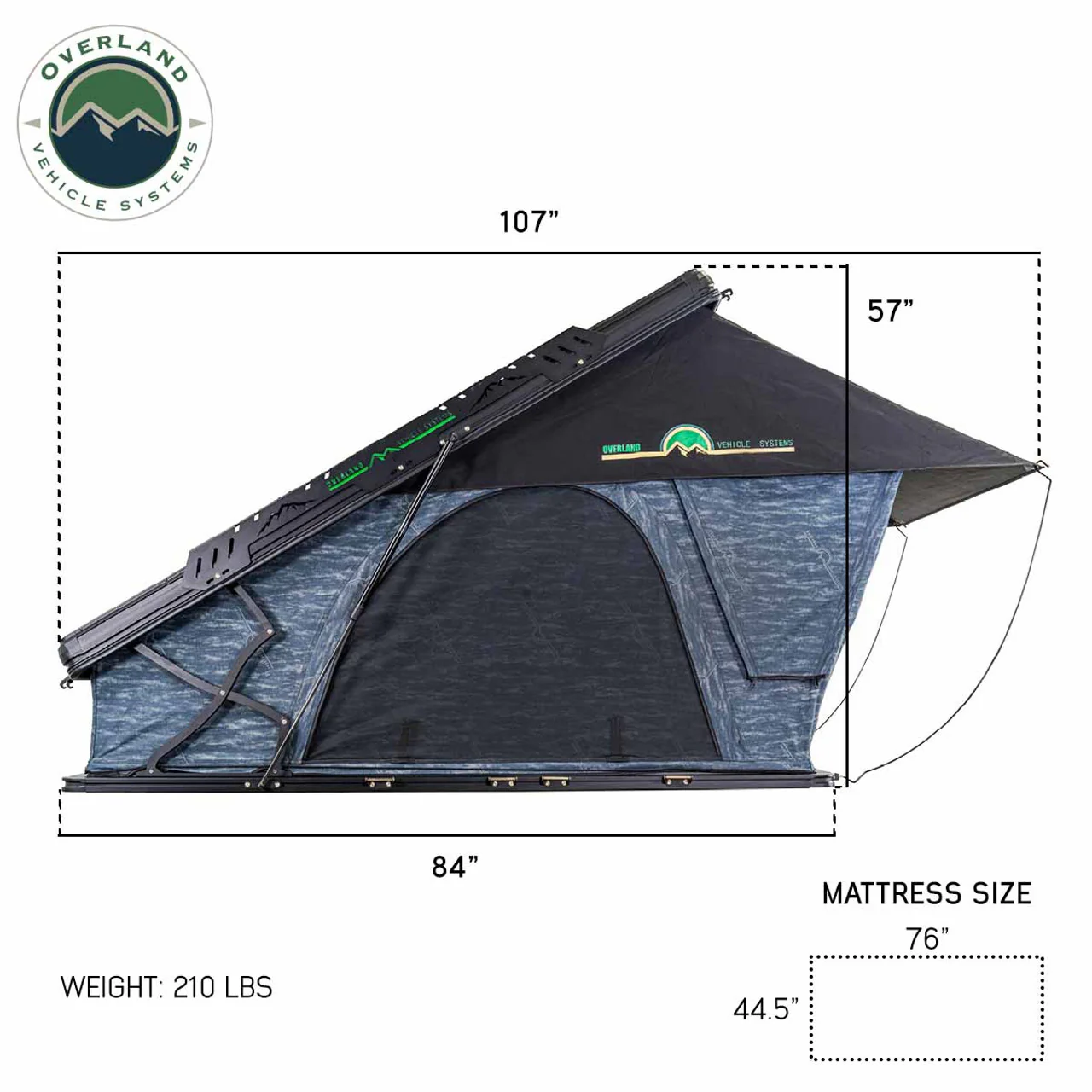 Overland Vehicle Systems XD Lohtse Clamshell Aluminum Hard Shell Roof Top Tent - Image 14