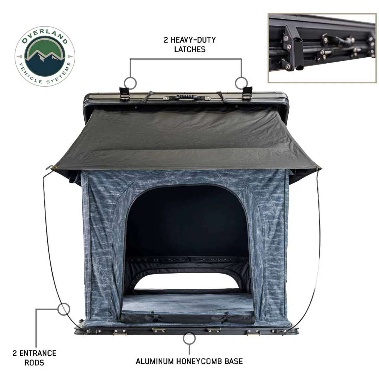Overland Vehicle Systems XD Lohtse Clamshell Aluminum Hard Shell Roof Top Tent - Image 5