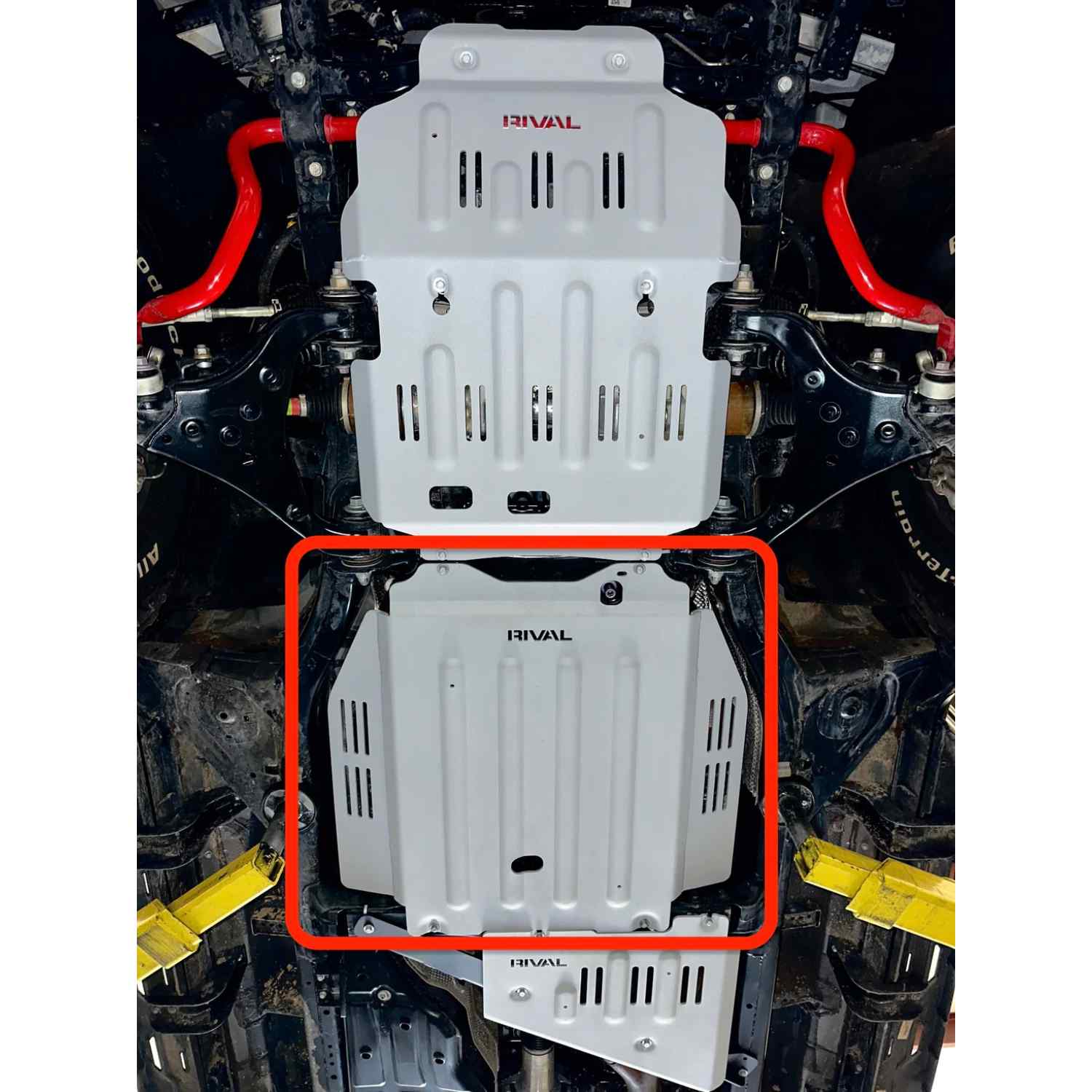 RIVAL Aluminum Transmission Catalytic Converter Skid Plate 2021+ Tundra HYBRID | 2022+ Sequoia - Image 3