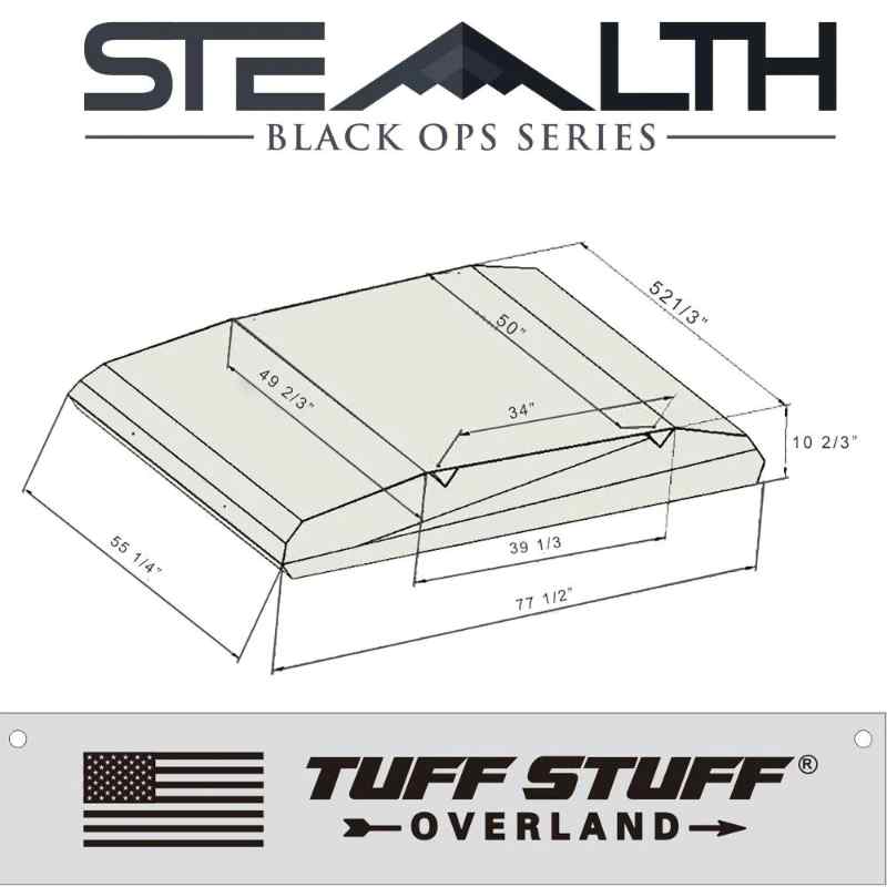Tuff Stuff® Overland Stealth Black Ops Series Aluminum- 3 Persons Hard Shell Roof Top Tent - Image 10