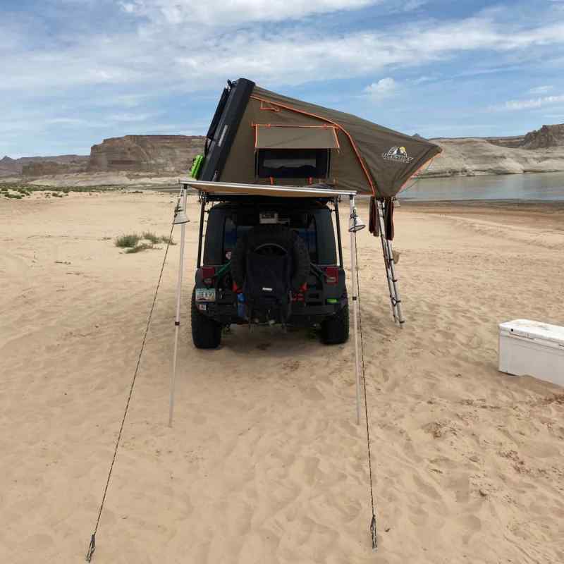 Tuff Stuff® Overland Stealth Black Ops Series Aluminum- 3 Persons Hard Shell Roof Top Tent - Image 4