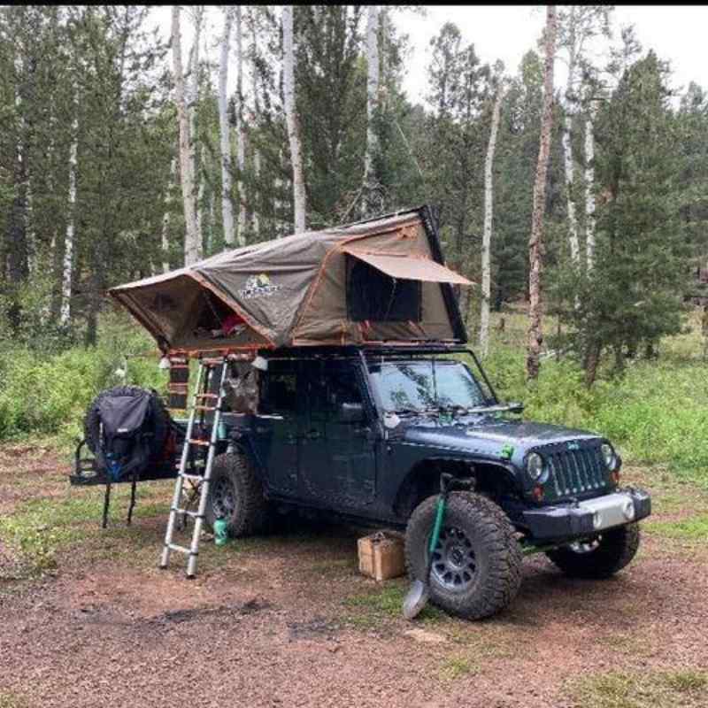 Tuff Stuff® Overland Stealth Black Ops Series Aluminum- 3 Persons Hard Shell Roof Top Tent - Image 9